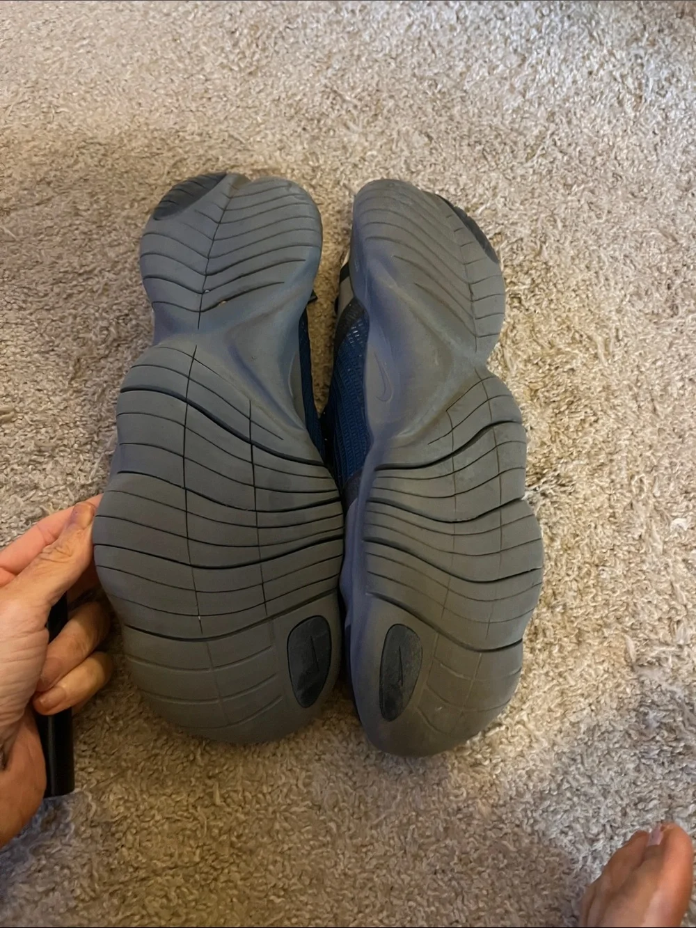 Nike Men’s Gray and Blue Slip-On Athletic Sneakers